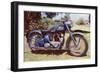 Blue Motorcycle-null-Framed Art Print