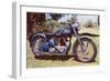 Blue Motorcycle-null-Framed Art Print