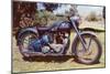 Blue Motorcycle-null-Mounted Art Print
