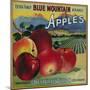 Blue Mountain Apple Crate Label - Cove, OR-Lantern Press-Mounted Art Print