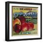 Blue Mountain Apple Crate Label - Cove, OR-Lantern Press-Framed Art Print