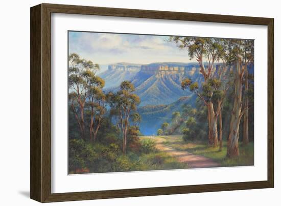 Blue Mountains Bushwalk-John Bradley-Framed Giclee Print