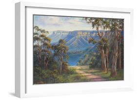 Blue Mountains Bushwalk-John Bradley-Framed Giclee Print