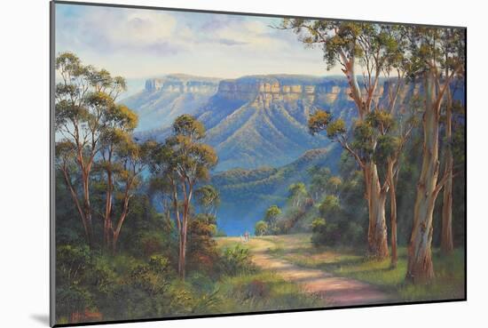 Blue Mountains Bushwalk-John Bradley-Mounted Giclee Print