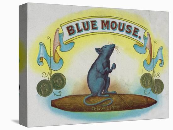 Blue Mouse Brand Cigar Box Label-Lantern Press-Stretched Canvas