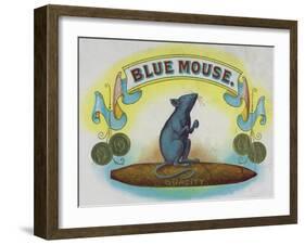 Blue Mouse Brand Cigar Box Label-Lantern Press-Framed Art Print