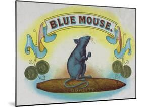 Blue Mouse Brand Cigar Box Label-Lantern Press-Mounted Art Print