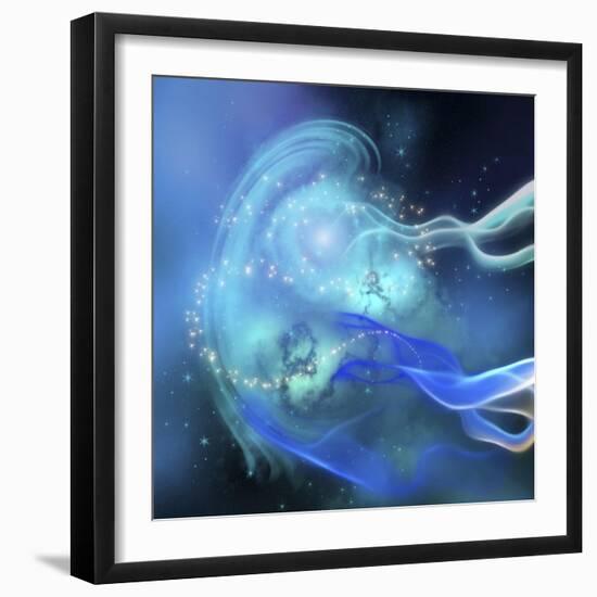 Blue Nebula-null-Framed Art Print