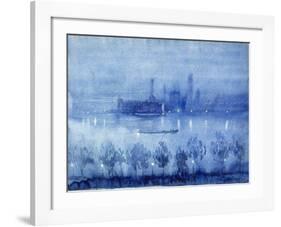 Blue Night, London-Joseph Pennell-Framed Art Print