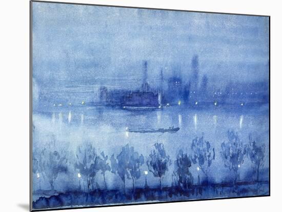 Blue Night, London-Joseph Pennell-Mounted Art Print