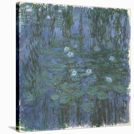 Blue Nympheas-Claude Monet-Stretched Canvas