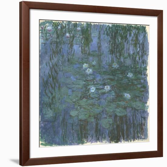 Blue Nympheas-Claude Monet-Framed Giclee Print