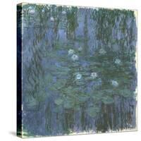 Blue Nympheas-Claude Monet-Stretched Canvas