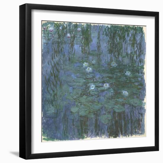 Blue Nympheas-Claude Monet-Framed Giclee Print