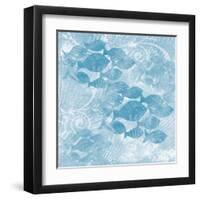 Blue Ocean School of Fish-Bee Sturgis-Framed Art Print