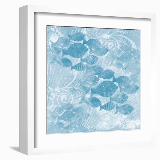 Blue Ocean School of Fish-Bee Sturgis-Framed Art Print