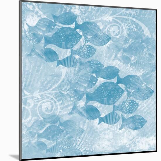 Blue Ocean School of Fish-Bee Sturgis-Mounted Art Print