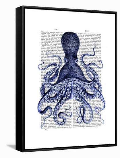 Blue Octopus 3-Fab Funky-Framed Stretched Canvas