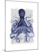 Blue Octopus 3-Fab Funky-Mounted Art Print