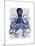 Blue Octopus 3-Fab Funky-Mounted Art Print