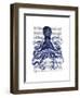 Blue Octopus 3-Fab Funky-Framed Art Print