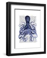 Blue Octopus 3-Fab Funky-Framed Art Print