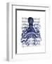 Blue Octopus 3-Fab Funky-Framed Art Print