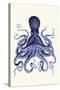 Blue Octopus 3-Fab Funky-Stretched Canvas