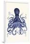 Blue Octopus 3-Fab Funky-Framed Art Print