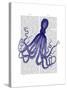 Blue Octopus 4-Fab Funky-Stretched Canvas