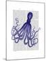 Blue Octopus 4-Fab Funky-Mounted Art Print