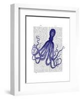 Blue Octopus 4-Fab Funky-Framed Art Print