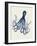 Blue Octopus on Cream e-Fab Funky-Framed Art Print