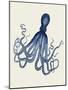 Blue Octopus on Cream e-Fab Funky-Mounted Art Print