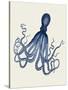 Blue Octopus on Cream e-Fab Funky-Stretched Canvas
