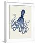 Blue Octopus on Cream e-Fab Funky-Framed Art Print