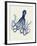 Blue Octopus on Cream e-Fab Funky-Framed Art Print