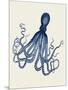 Blue Octopus on Cream e-Fab Funky-Mounted Art Print