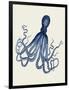 Blue Octopus on Cream e-Fab Funky-Framed Art Print