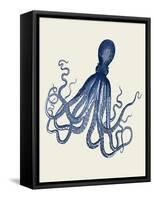 Blue Octopus on Cream e-Fab Funky-Framed Stretched Canvas