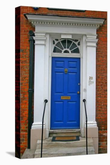 Blue Old Door in Windsor, England-Martina Bleichner-Stretched Canvas