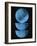 Blue on Black Half Moons and Full Moon-Eline Isaksen-Framed Art Print