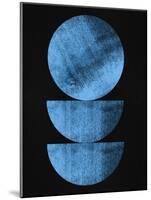 Blue on Black Half Moons and Full Moon-Eline Isaksen-Mounted Art Print