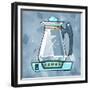 Blue On Blue Coffee Pot-Larry Hunter-Framed Giclee Print