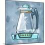 Blue On Blue Coffee Pot-Larry Hunter-Mounted Giclee Print