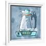 Blue On Blue Coffee Pot-Larry Hunter-Framed Giclee Print