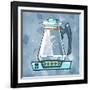 Blue On Blue Coffee Pot-Larry Hunter-Framed Giclee Print