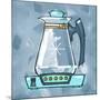 Blue On Blue Coffee Pot-Larry Hunter-Mounted Giclee Print