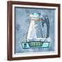 Blue On Blue Coffee Pot-Larry Hunter-Framed Giclee Print