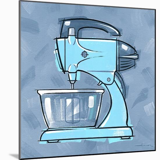 Blue On Blue Mixer-Larry Hunter-Mounted Giclee Print